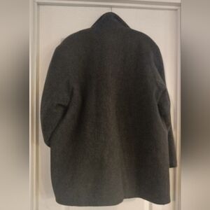 Black/Gray single breasted Wool mix heavy winter dress coat
